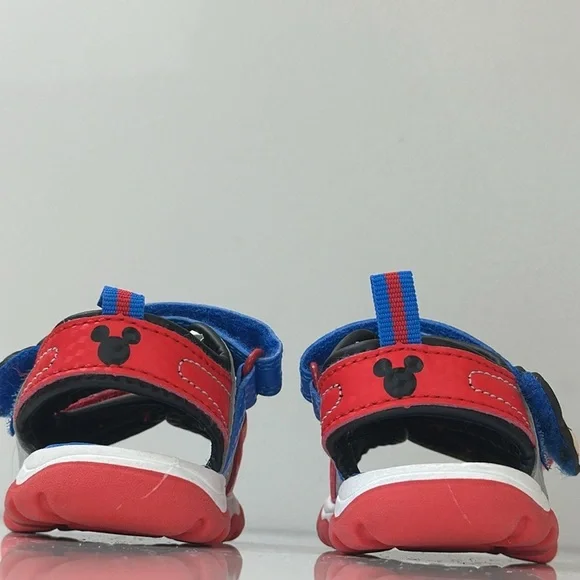 Disney Junior Mickey Mouse Sandals Kids Childrens Baby Size 2 Red Blue Summer - Picture 6 of 16